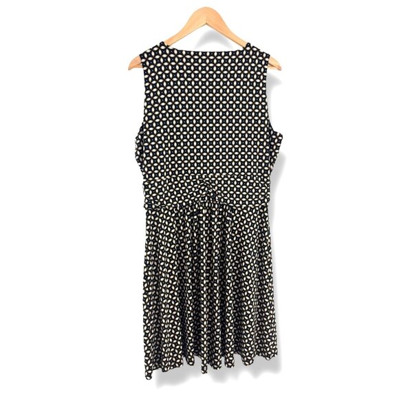 Tommy Hilfiger Black Beige Geometric Print Dress Size 14 Summer‎ Office Career - Picture 6 of 12